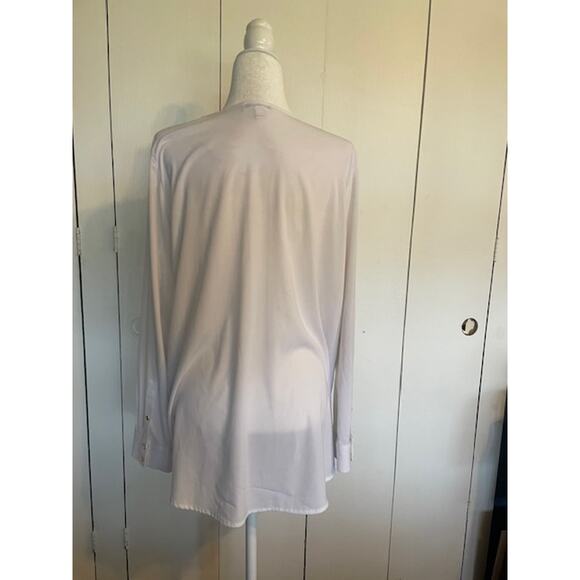 Calvin Klein Women's Size XL Long Sleeve V-Neck‎ Blouse White - Picture 3 of 5